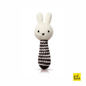 a.rattles - miffy handmade rattle, black & white stripes + music (EAN 8719324381604)